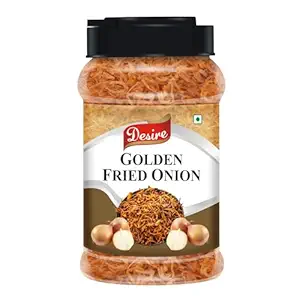 Desire Golden Fried Onion 250g in Jar| Flakes |Birista | Fried Pyaz Used for Biryani,gravies, Indian Curries